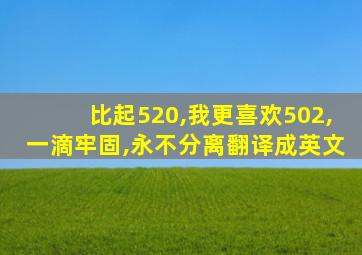比起520,我更喜欢502,一滴牢固,永不分离翻译成英文